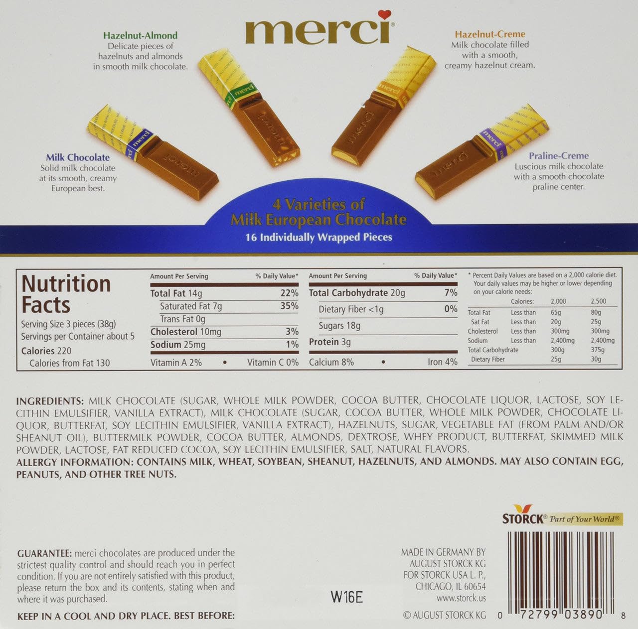 Amazon.com : MERCI Assorted Milk Chocolates (200g , 7oz) : Grocery